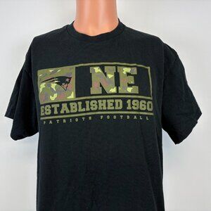 New England Patriots Camo T Shirt Mens Size L Black NFL Football